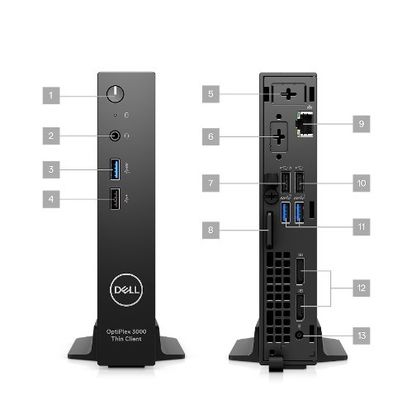 UHD Graphics Wyse 5070 Mini PC Cloud Desktop Dell Thin Client met 4 GB RAM en 16 GB SSD