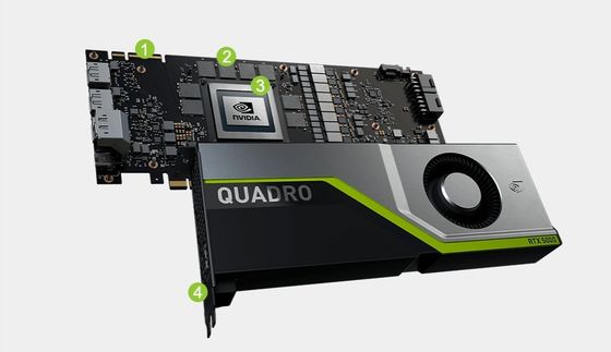 1830MHZ Core Clock nVIDIA QUADRO RTX 5000 16G videokaart voor professionele toepassingen
